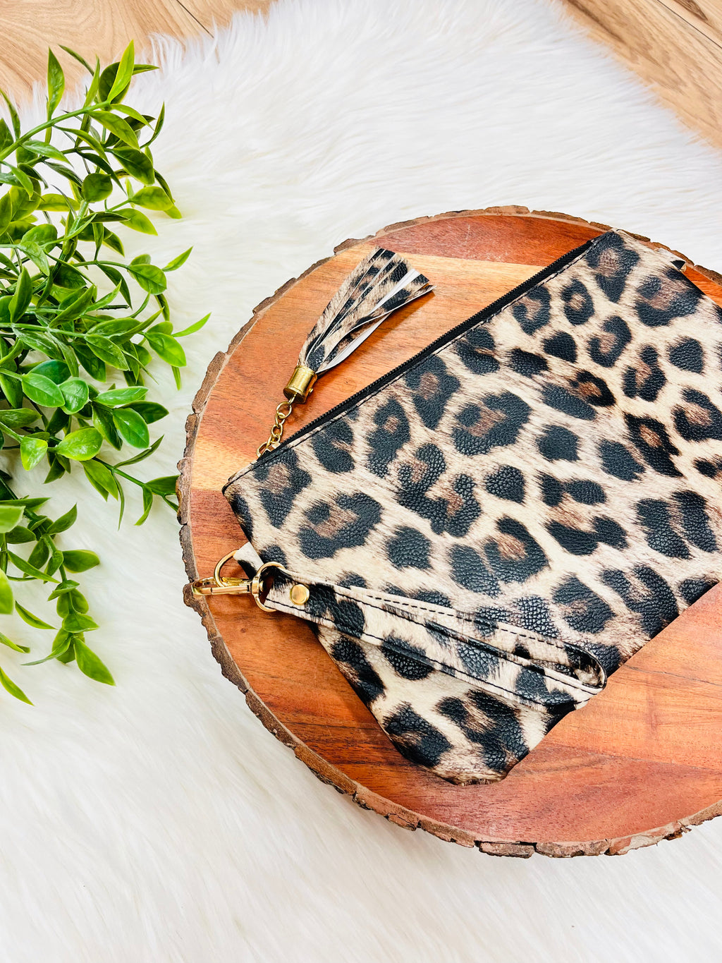 Leopard Print Wristlet