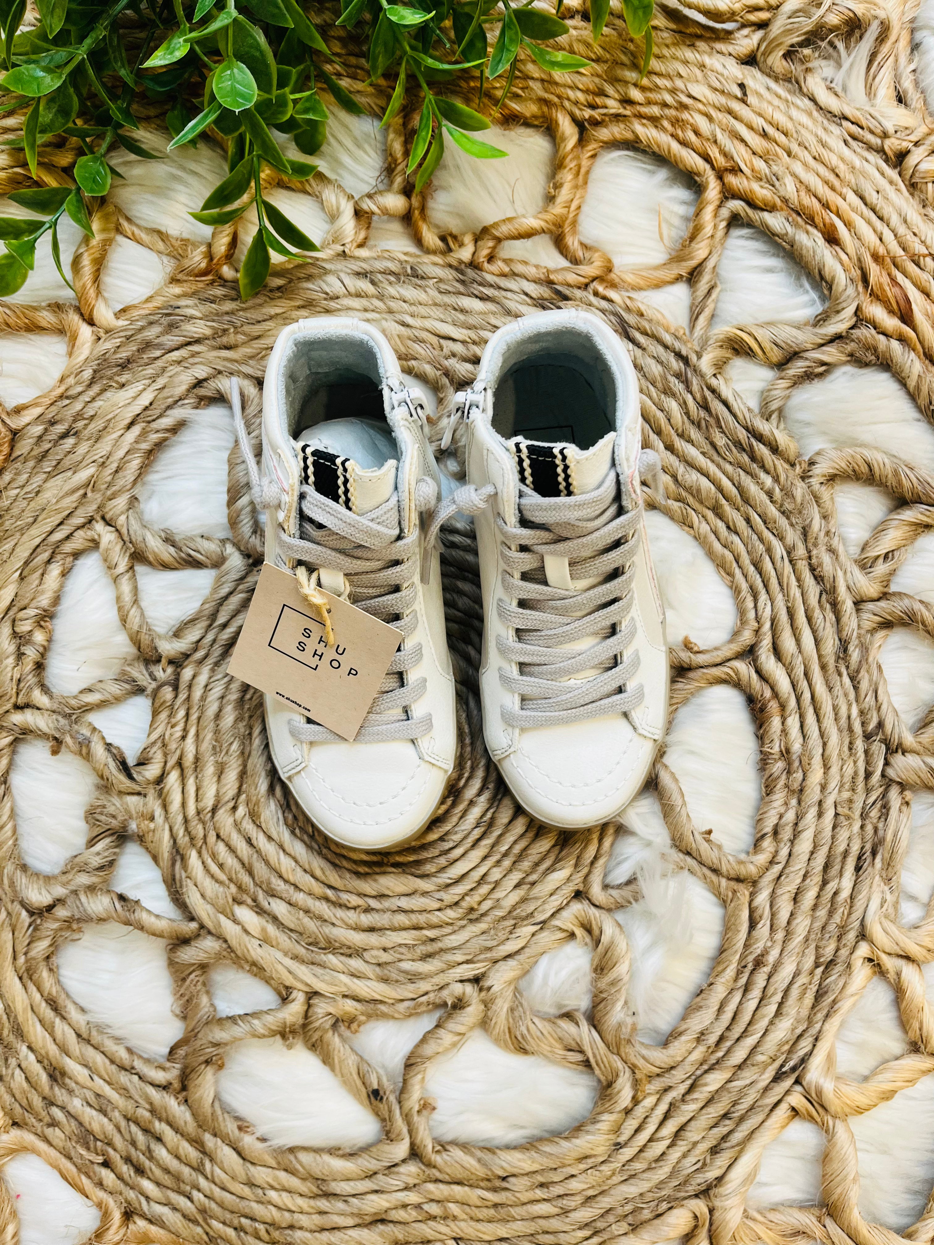 Girl’s Toddler Metallic white Shu Shop Shoes