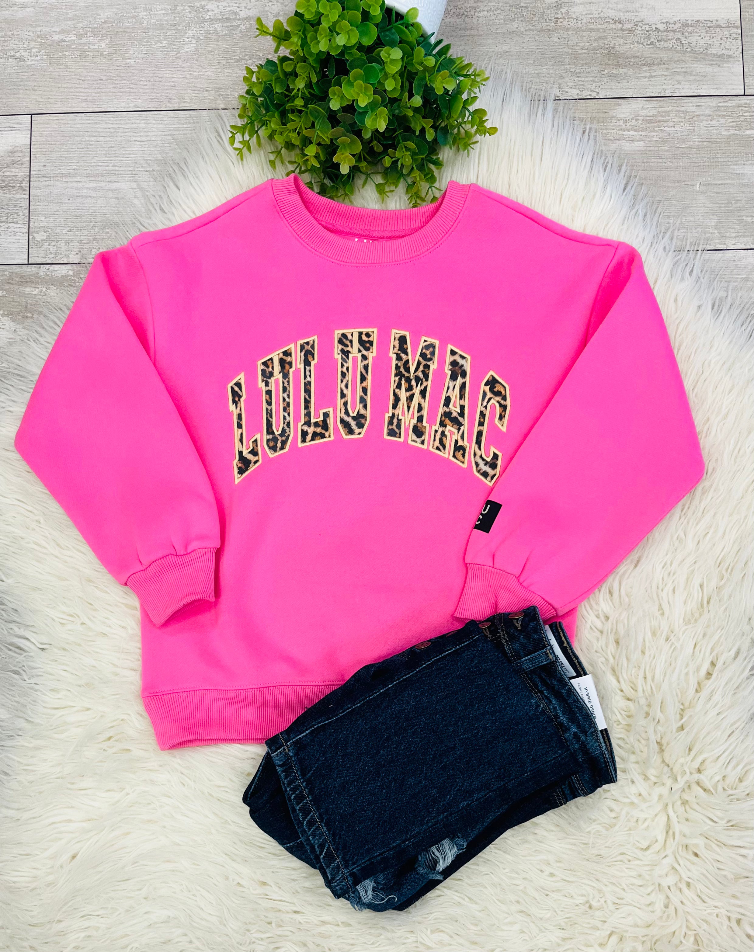 Girl’s LuLu Mac Cheetah Pink Sweatshirt
