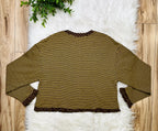 Women’s Very J Brown and Yellow Stripe and Polka Dot Top- True to size