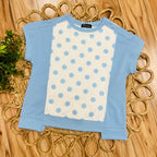 Women’s Evermmee Blue and White Polka Dot Pant Set