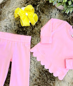 Girls Pink Scalloped Outfit
