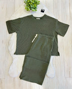 Women’s Zenana Forest Green Ribbed Set
