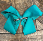 Hair Bow 6” Alligator Clip - Teal