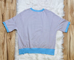 Women’s Evermmee Peach and Blue Striped Top