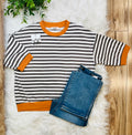 Women’s Blu Pepper Deep Taupe Stripe Top