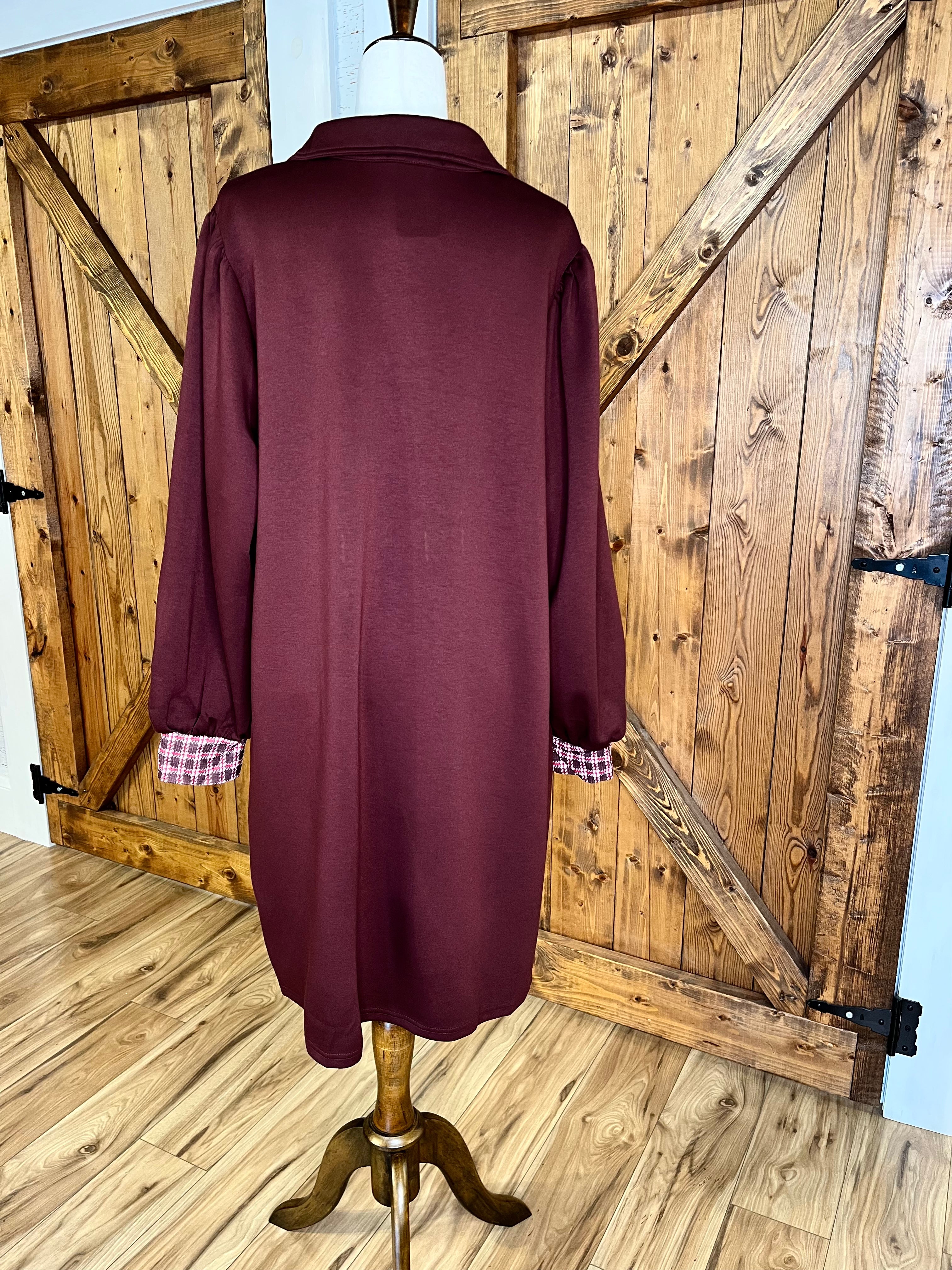 Women’s Evermmee Curvy Maroon Dress
