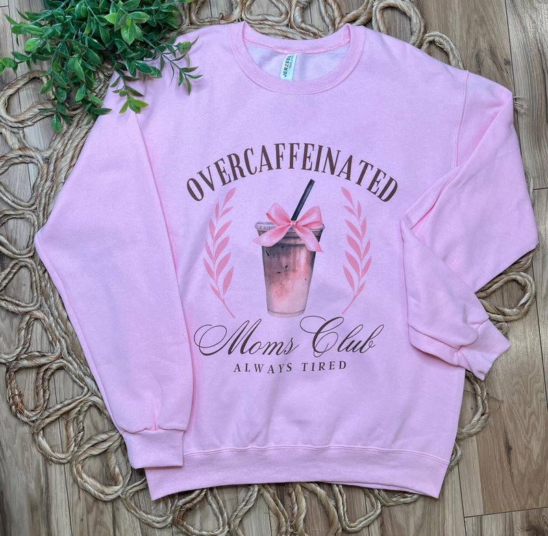 Womens Overcaffeinated Crewneck Sweater Pullover