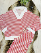 Women’s Zenana White & Red Long Sleeve Set