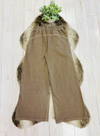 Women’s Mocha Wide Leg Crop/Petite Pants by Zenana- True to Size