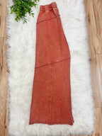 Women’s Zenana Rust Wide Leg Acid Wash Pants- Oversized