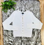 Women’s Love Tree Ivory Gold Button Up Sweater Top- True to Size