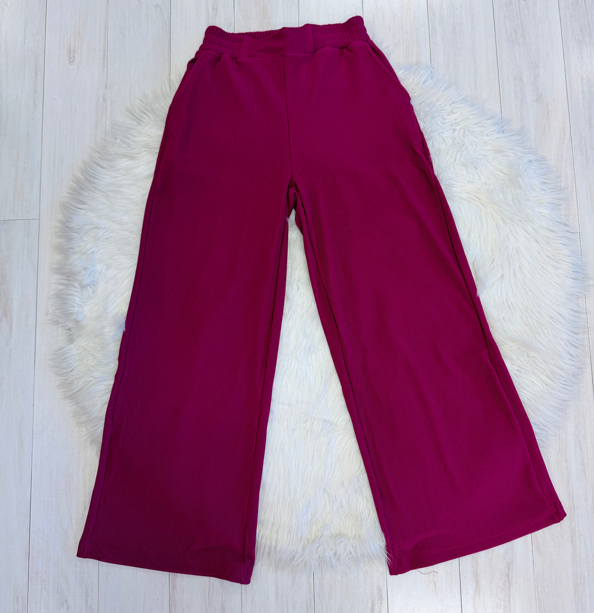 Women’s Zenana Burgundy Ribbed loose fit set