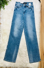 Women’s Judy Blue Medium Wash Contrast Straight Jeans 8784