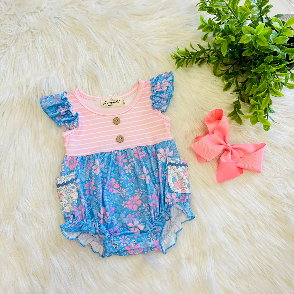 Girl’s Garden Blooms Ruffle Bubble Romper