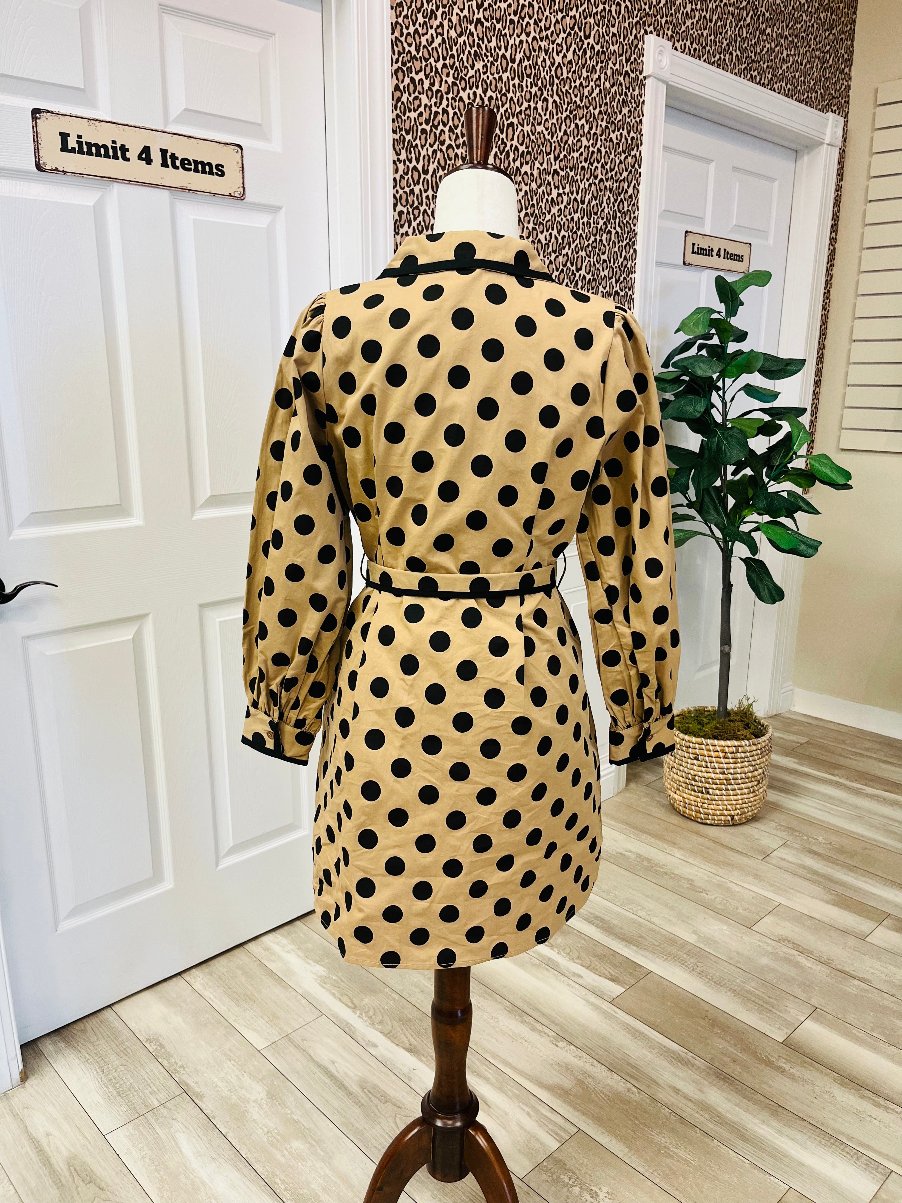 Women’s Jodifl Mocha & Black Polka Dot  dress - True to size