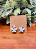White Butteryfly Drop Earrings
