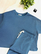 Women’s Zenana Blue Ribbed Set
