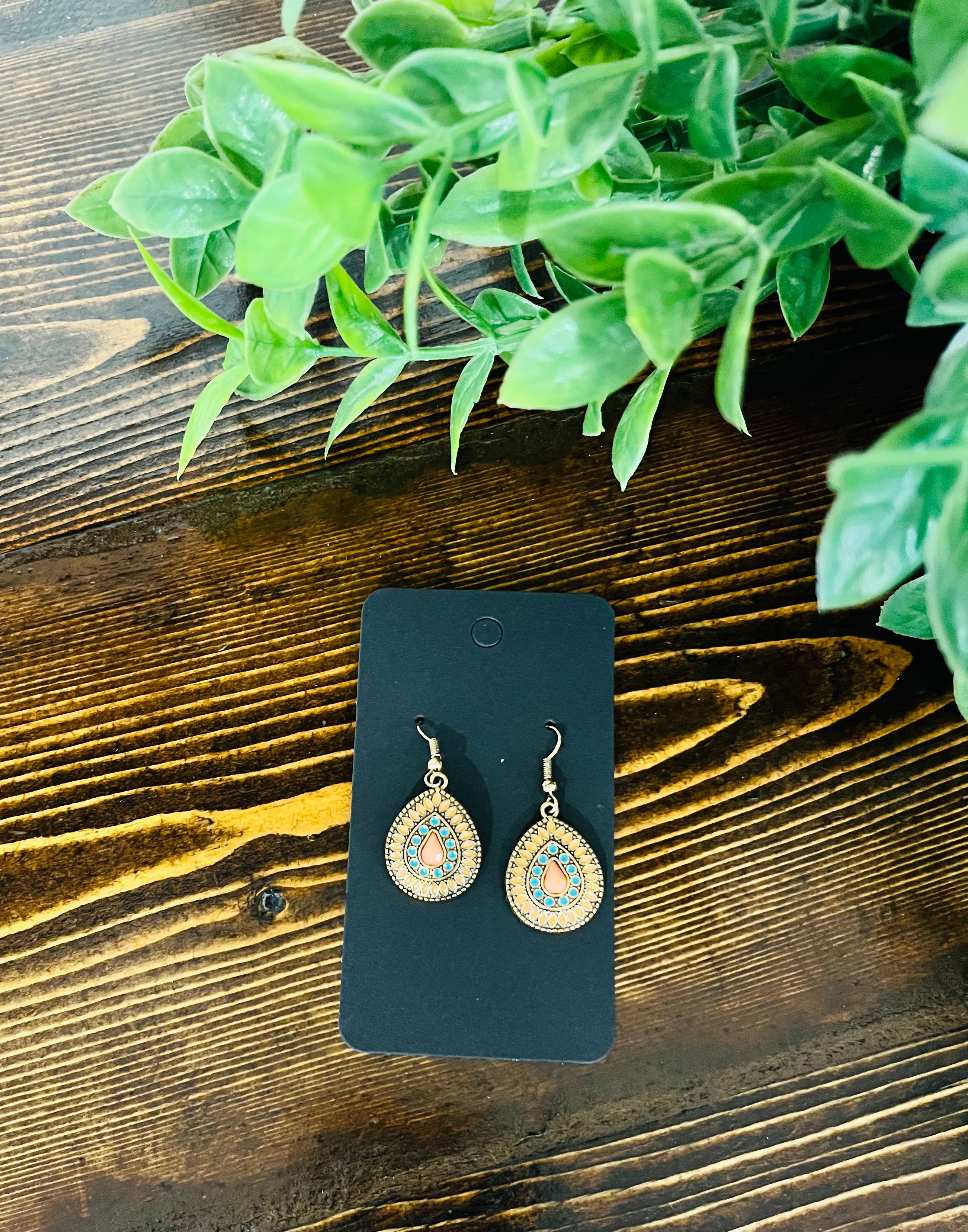 Women’s Orange and Teal Earrings