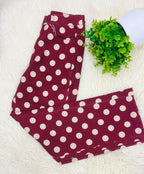 Women’s Anniewear Polka Dot Cotton Twill Wide Straight Leg Pants - True to Size