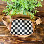 Women’s Evermmee Black Checkered Fanny Pack Bag