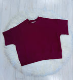 Women’s Zenana Burgundy Ribbed loose fit set