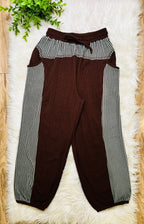 Women’s Very J Brown and Seafoam Stripe Detail Pant Set