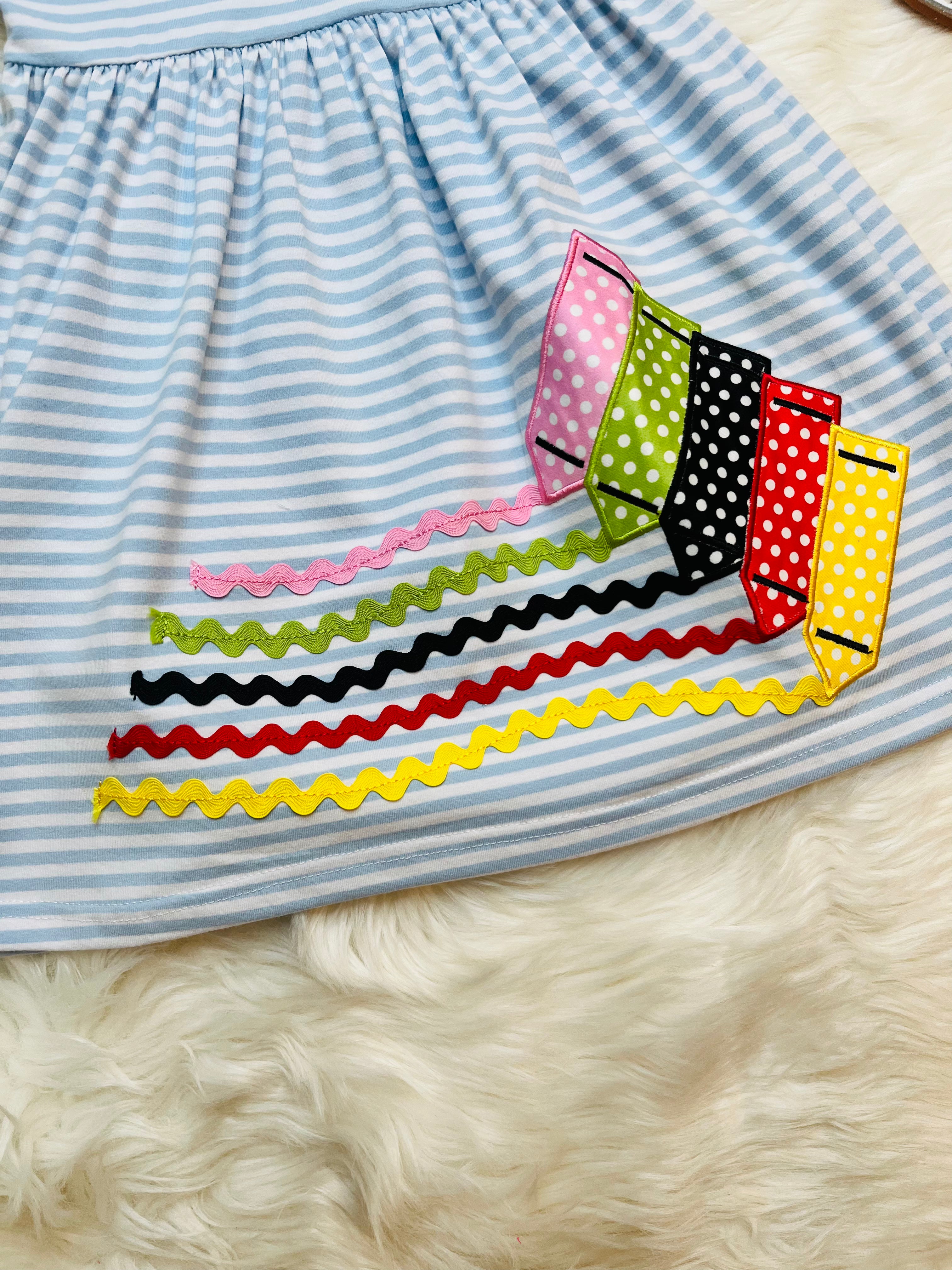Girl’s Striped Crayon Dress