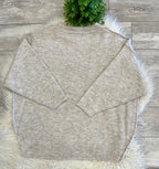 Women’s Zenana Shoulder - Drop Sweater Top in Beige