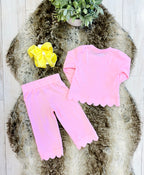 Girls Pink Scalloped Outfit