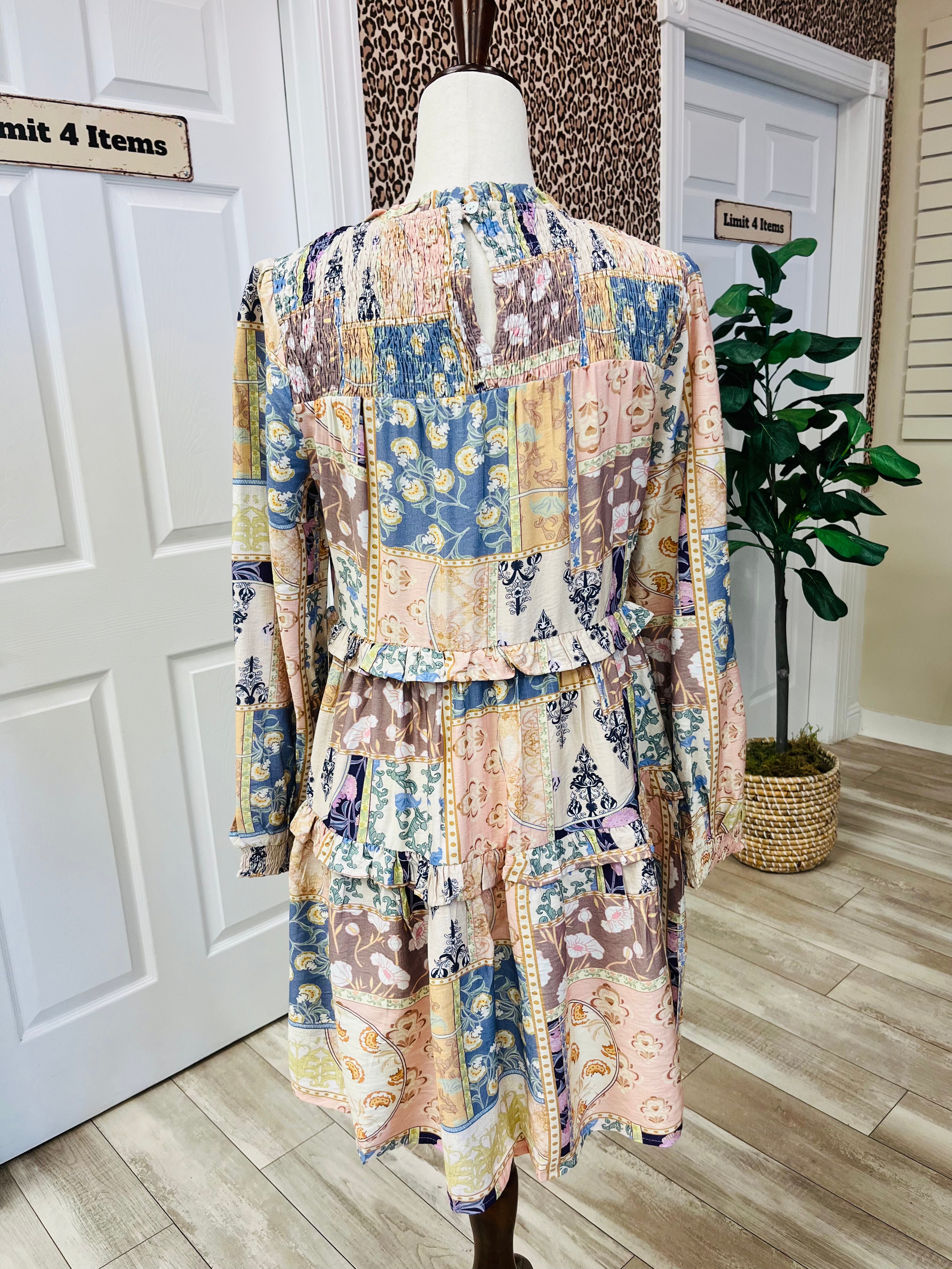 Floral Mix long Sleeve Dress - True to size