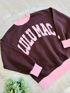 Women’s Lulu Mac Brown & Pink Crewneck Top- Oversized