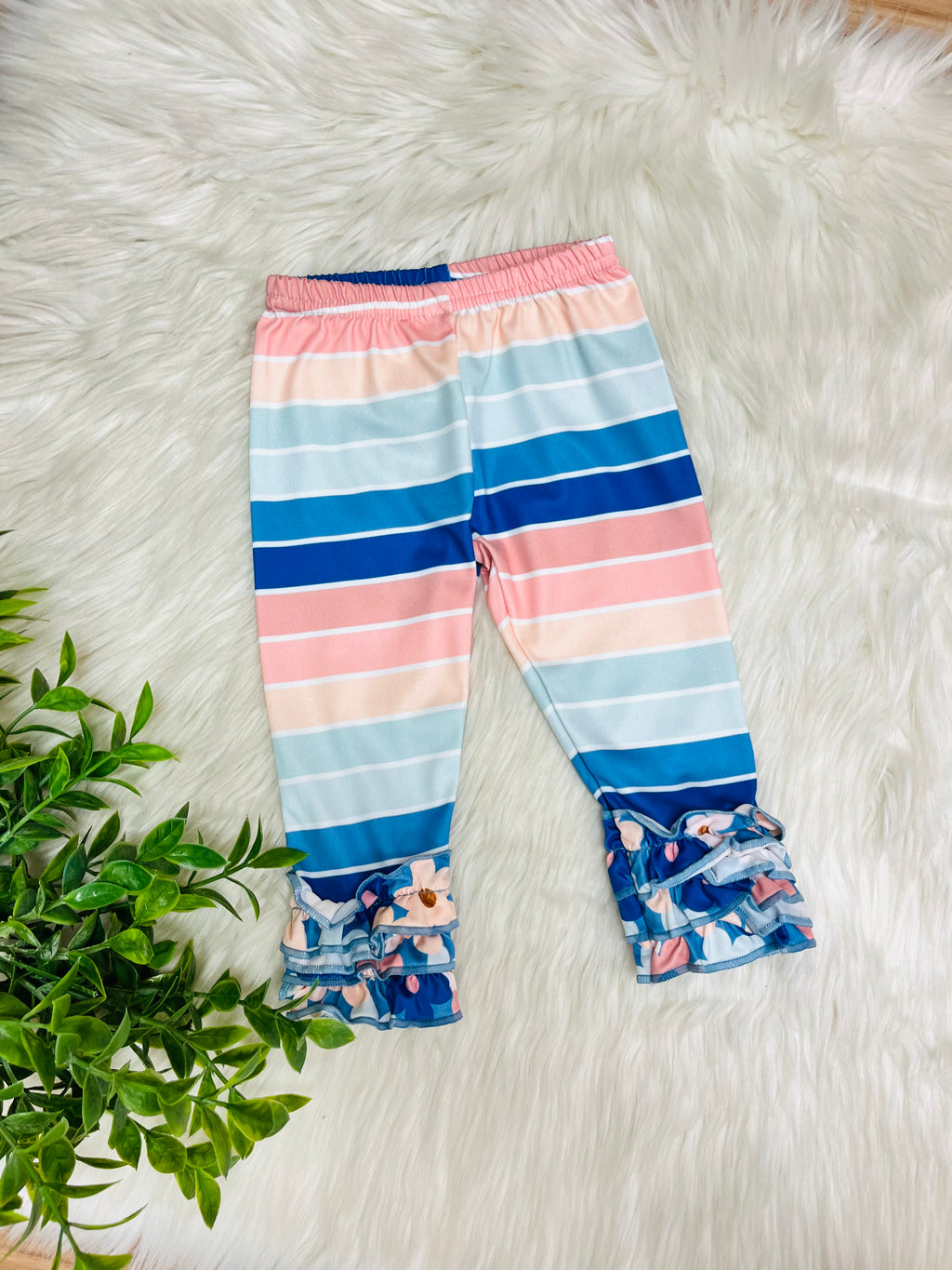 Girl’s Multi Color Mixed Print Ruffle Outfit