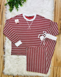 Women’s Zenana Rust Striped Ribbed Pant Set