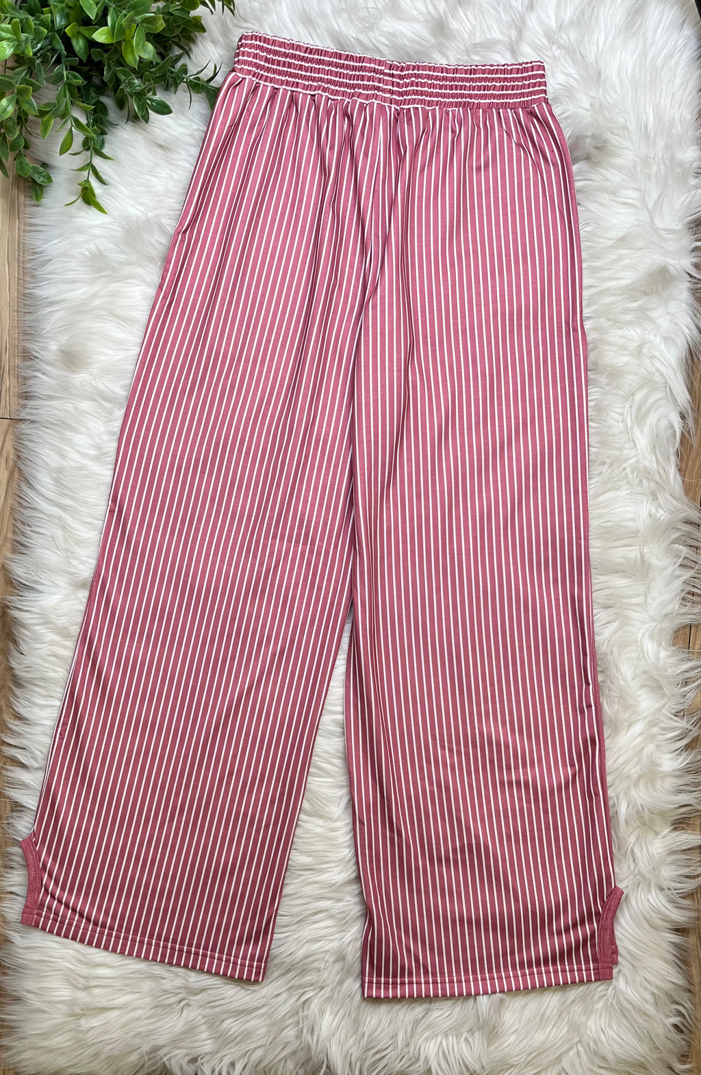 Women’s Evermmee Mauve Stripe Pant Set- True To Size
