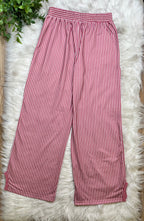Women’s Evermmee Mauve Stripe Pant Set- True To Size