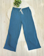 Women’s Zenana Blue Ribbed Set