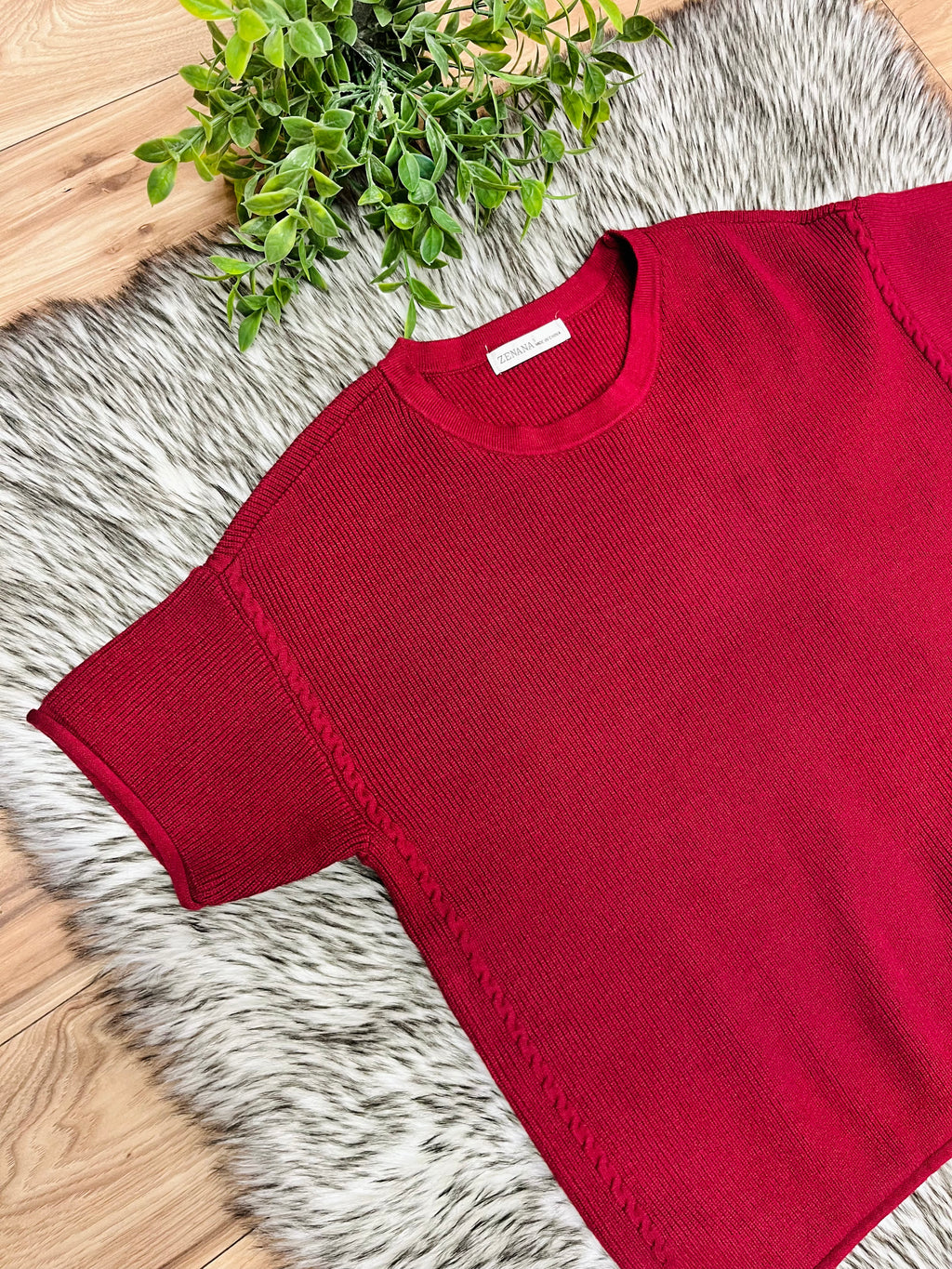 Women’s Zenana Cabernet Sweater Top-True to Size
