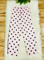 Women’s Evermmee Light Pink & Brown Polka Dot Pant Set- True to Size