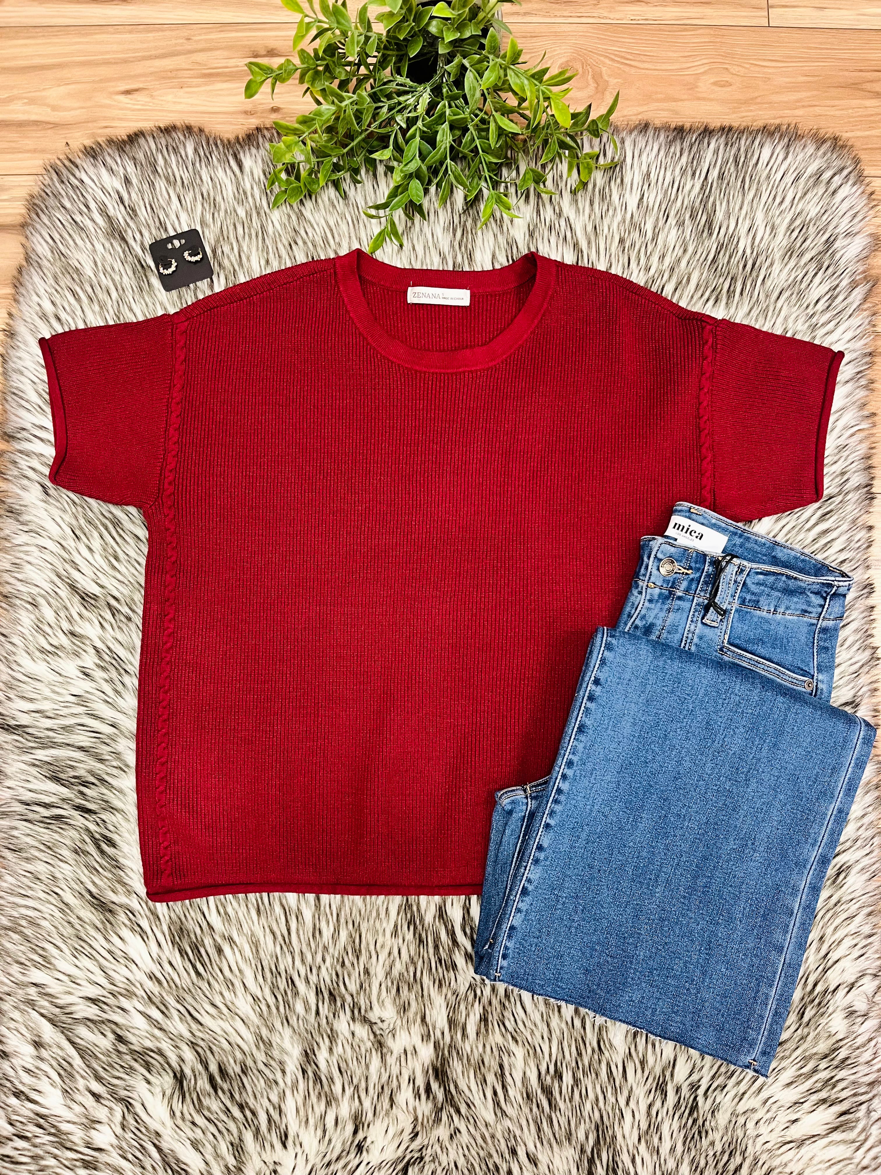 Women’s Zenana Cabernet Sweater Top-True to Size