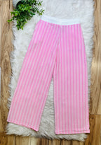 Women’s Zenana Light Pink Striped Ribbed Set