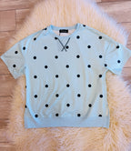 Women’s Evermmee Light Blue Oversized Polka Dot Top