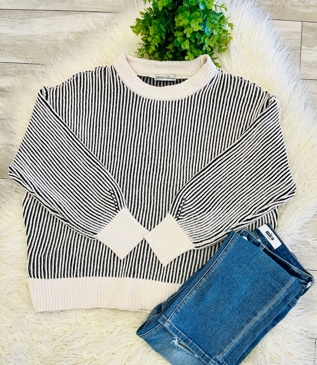 Women’s Zenana Black Ribbed Sweaters Top - True to size
