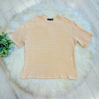 Women’s Evermmee Beige and White Stripe Ribbed Short Set