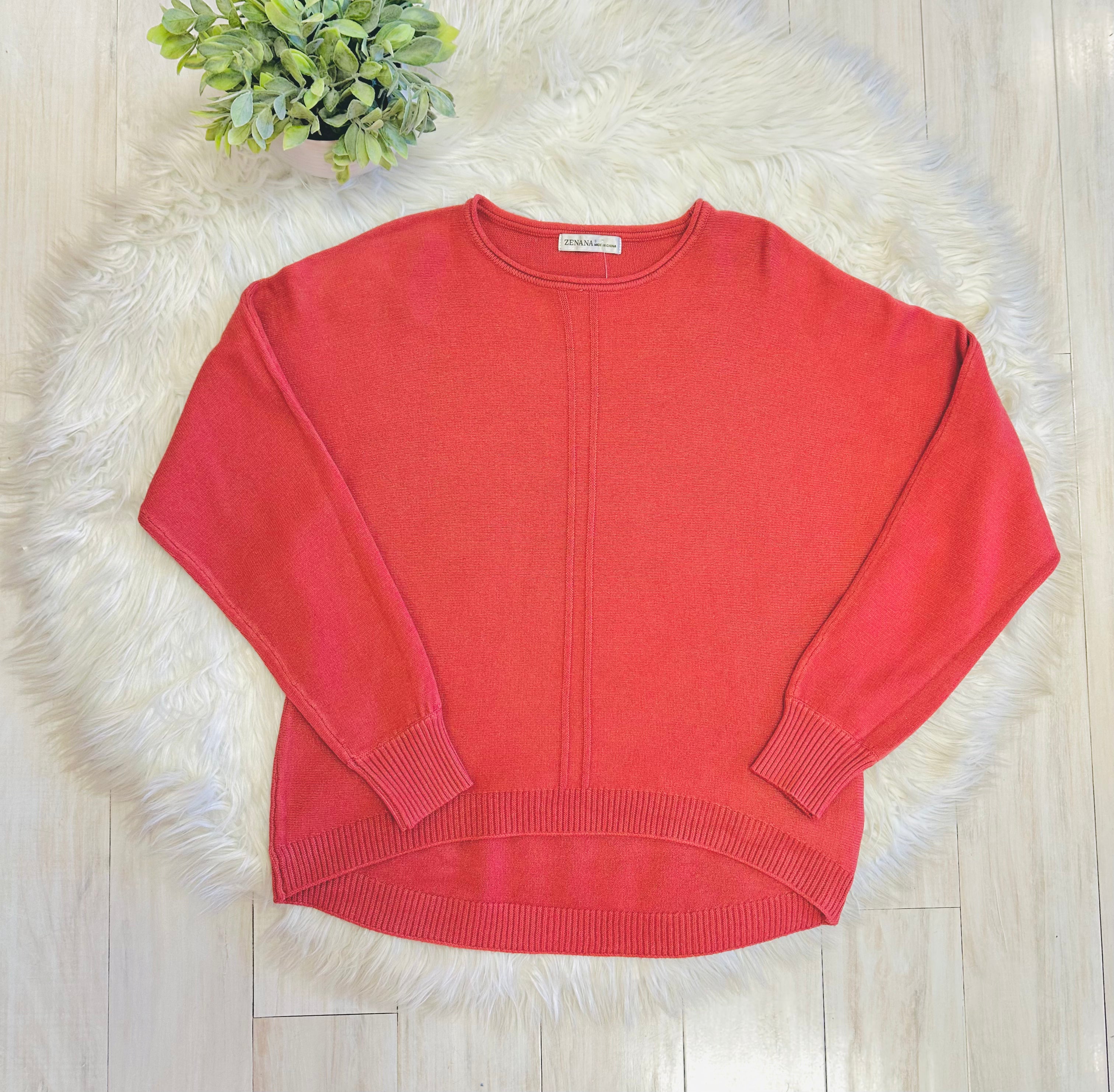 Women’s Terracotta Crewneck Knit Sweater