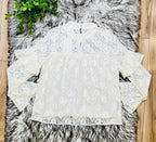 Women’s Very J Ivory Floral Lace Top