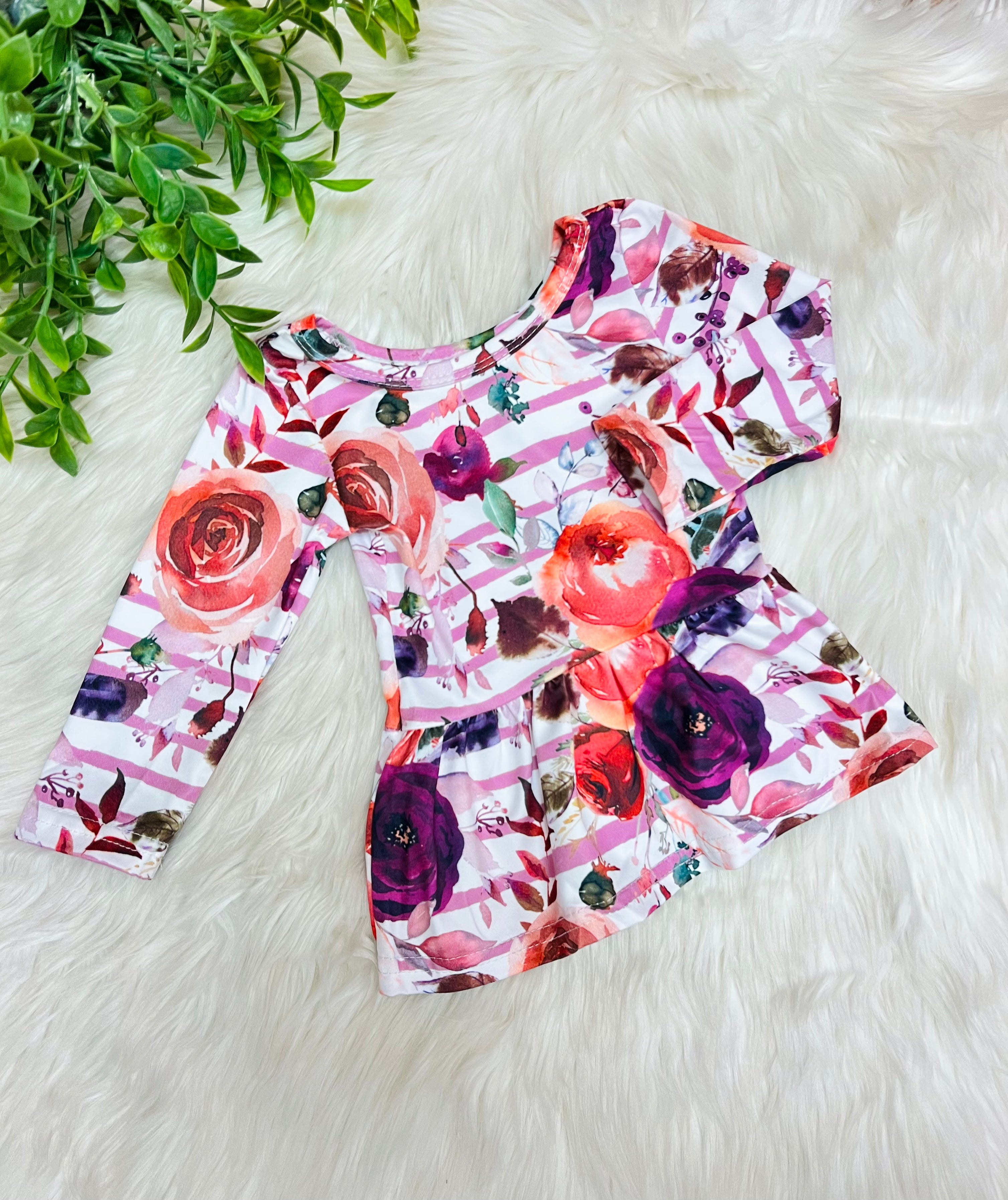 Girl’s Purple Fall Floral Outfit