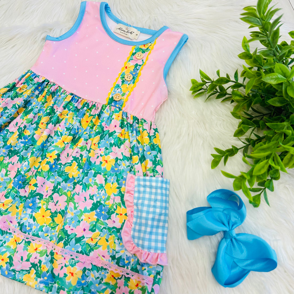 Girl’s Little Blossoms Floral Dress with Pockets