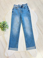 Women’s Mica High Rise Straight Jeans with Cuffed Hem #3286