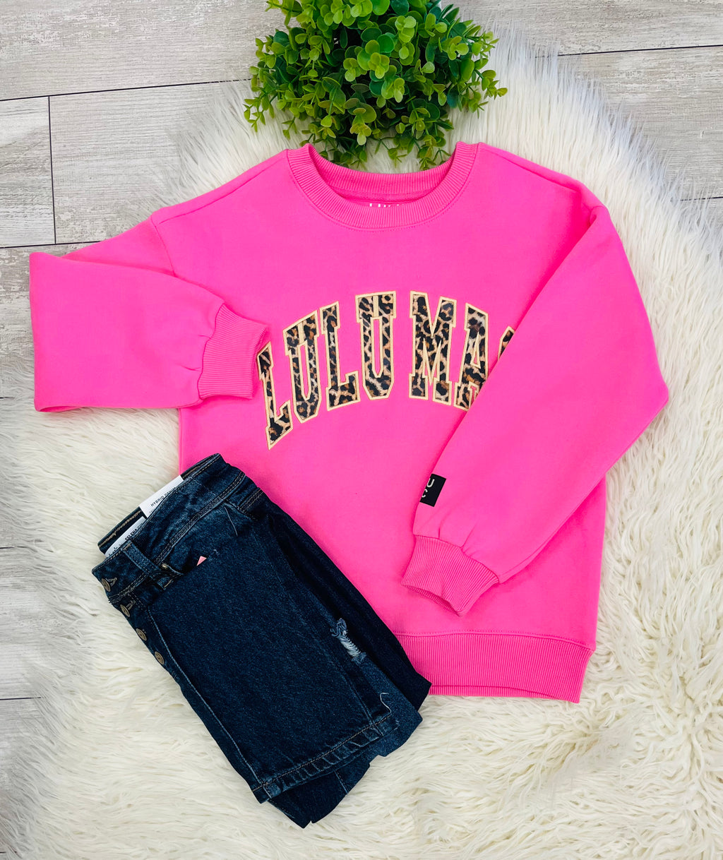 Girl’s LuLu Mac Cheetah Pink Sweatshirt